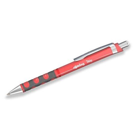Golyóstoll, 0,8 mm, nyomógombos, tearózsa tolltest, ROTRING  Tikky , kék