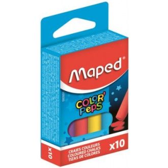 Táblakréta, kerek, 10 db, MAPED, vegyes színek
