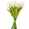 Élethű Tulipán köteg, gumi, 10szál, krém szín, M32cm
