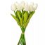 Élethű Tulipán köteg, gumi, 10szál, krém szín, M32cm