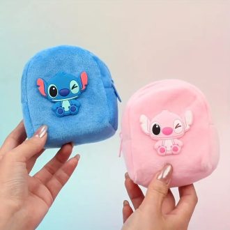  Stitch cipzáras táska és kulcstartó, kék vagy rózsaszín