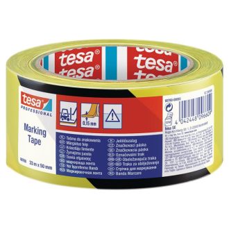   Jelölőszalag, 50 mm x 33 m, TESA "Professional" fekete/sárga