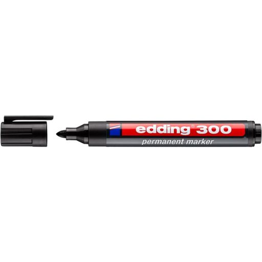 Alkoholos marker, 1,5-3 mm, kúpos, EDDING 300, fekete