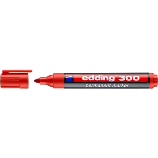 Alkoholos marker, 1,5-3 mm, kúpos, EDDING 300, piros