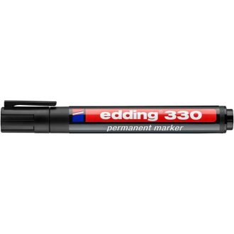 Alkoholos marker, 1-5 mm, vágott, EDDING 330, fekete