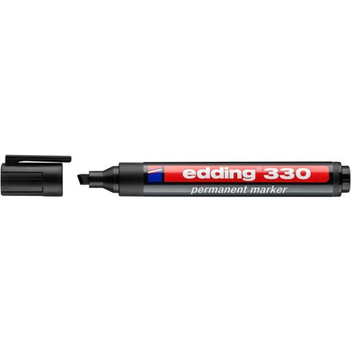 Alkoholos marker, 1-5 mm, vágott, EDDING 330, fekete