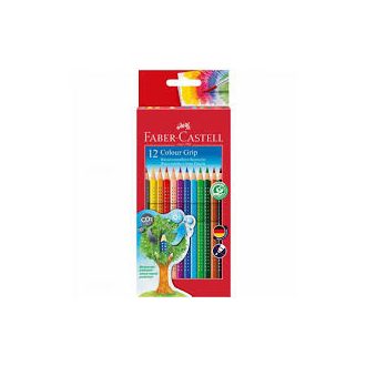   Színes ceruza készlet, háromszögletű, FABER-CASTELL Grip 2001, 12 különböző szín