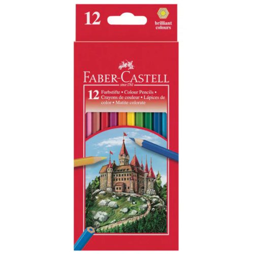 Színes ceruza készlet, hatszögletű, FABER-CASTELL Classic, 12 különböző szín