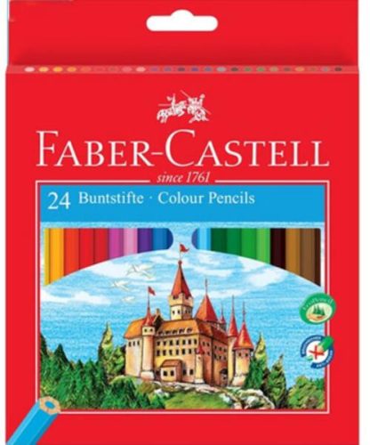 Színes ceruza készlet, hatszögletű, FABER-CASTELL Classic, 24 különböző szín