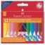 Zsírkréta, háromszögletű, FABER-CASTELL Jumbo Grip , 12 különböző szín
