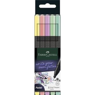   Tűfilc készlet, 0,4 mm, FABER-CASTELL  Grip , 5 különböző pasztell szín