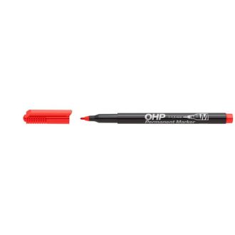 Alkoholos marker, OHP, 1-1,5 mm, M, ICO, piros
