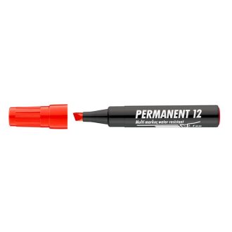 Alkoholos marker, 1-4 mm, vágott, ICO Permanent 12, piros