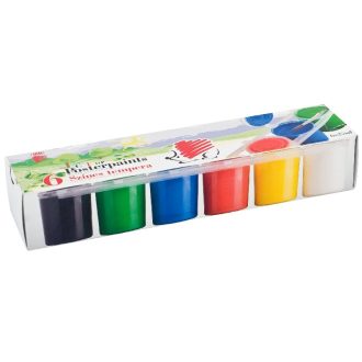   Tempera készlet, tégelyes, ICO Süni, 6 különböző szín