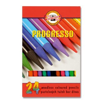   Színes ceruza készlet, henger alakú, famentes, KOH-I-NOOR Progresso 8758/24, 24 különböző szín