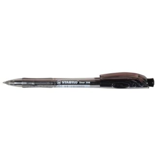   Golyóstoll, 0,38 mm, nyomógombos, STABILO  Liner 308 , fekete