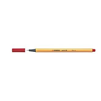 Tűfilc, 0,4 mm, STABILO Point 88, karmazsin bordó