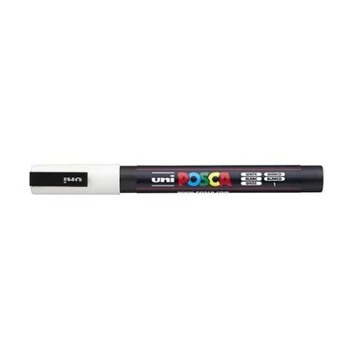 Dekormarker, 0,9-1,3 mm, UNI  Posca PC-3M , fehér