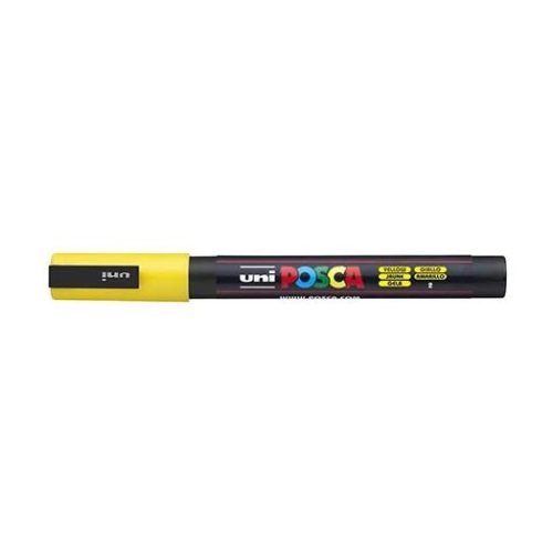 Dekormarker, 0,9-1,3 mm, UNI  Posca PC-3M , sárga