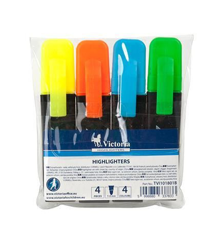 Szövegkiemelő készlet, 1-5 mm, 4 db-os VICTORIA OFFICE, Color 200