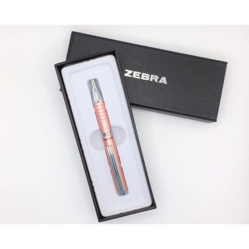 Golyóstoll, 0,24 mm, teleszkópos, rose gold színű tolltest, ZEBRA  SL-F1 , kék tinta