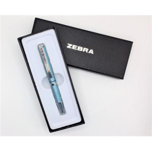 Golyóstoll, 0,24 mm, teleszkópos, metál világoskék tolltest, ZEBRA  SL-F1 , kék tinta