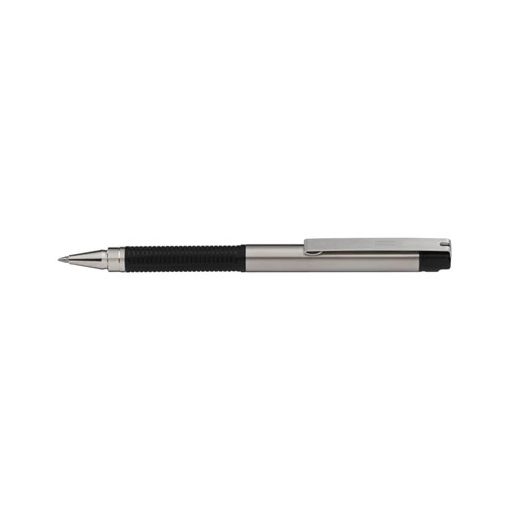 Golyóstoll, 0,24 mm, kupakos, rozsdamentes acél-fekete tolltest, ZEBRA  F-301 Compact , kék