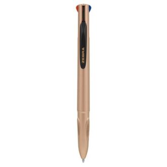   Golyóstoll, 0,37 mm, nyomógombos, négyszínű, ZEBRA  Smooth , rose gold