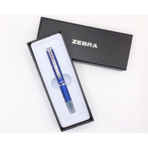 Golyóstoll, 0,24 mm, teleszkópos, metálkék tolltest, ZEBRA  SL-F1 , kék tinta