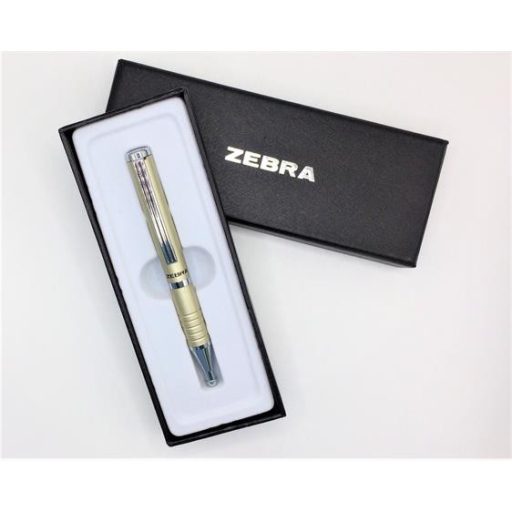 Golyóstoll, 0,24 mm, teleszkópos, pezsgő színű tolltest, ZEBRA  SL-F1 , kék tinta