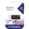 Pendrive, 32GB, USB 2.0, 10/4MB/sec, VERBATIM PinStripe, fekete