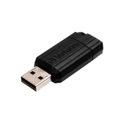 Pendrive, 32GB, USB 2.0, 10/4MB/sec, VERBATIM PinStripe, fekete