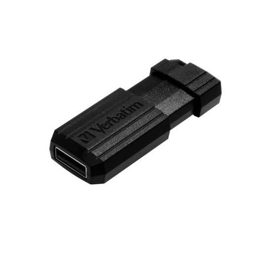 Pendrive, 32GB, USB 2.0, 10/4MB/sec, VERBATIM PinStripe, fekete